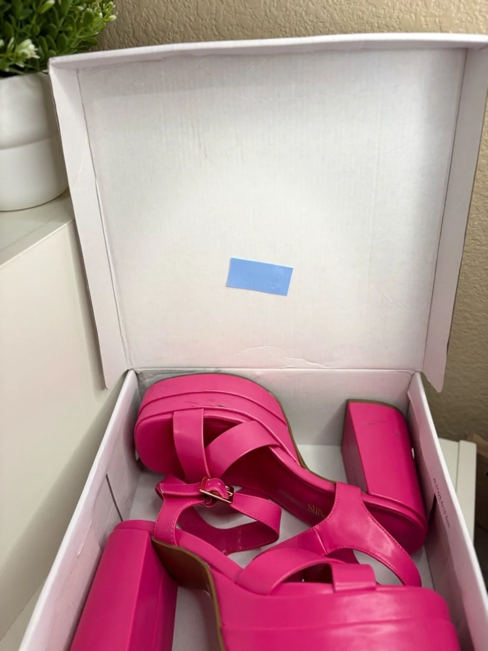 Dream Pairs Hot Pink Platform Block Heel Sandals Square Toe Y2K Size 8.5 - Picture 9 of 11